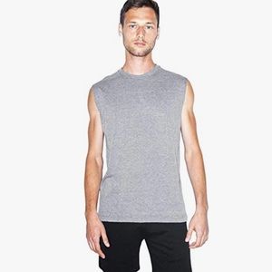Athletic Grey American Apparel Unisex Tri-Blend Sleeveless Muscle Tank